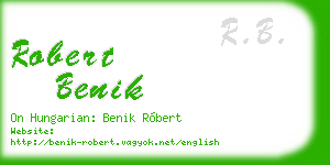 robert benik business card